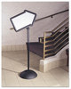 A Picture of product SAF-4173BL Safco® WriteWay™ Double-Sided Dry Erase Standing Message Sign Magnetic Arrow, 64.25" Tall Black Stand, 25.5 x 17.75 White Face