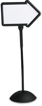 Safco® WriteWay™ Double-Sided Dry Erase Standing Message Sign Magnetic Arrow, 64.25" Tall Black Stand, 25.5 x 17.75 White Face