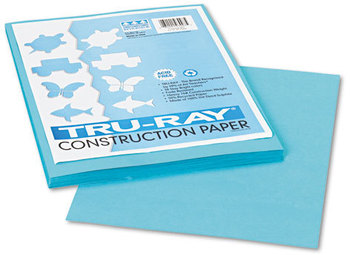 Pacon® Tru-Ray® Construction Paper,  76 lbs., 9 x 12, Turquoise, 50 Sheets/Pack