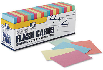 Pacon® Blank Flash Card Dispenser Box, 2w x 3h, Assorted, 1000/Pack