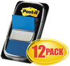A Picture of product MMM-680BE12 Post-it® Flags Assorted Color 1" Flag Refills Marking Page in Dispensers, Blue, 50 Flags/Dispenser, 12 Dispensers/Pack