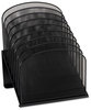 A Picture of product SAF-3258BL Safco® Onyx™ Mesh Desk Organizer with Tiered Sections 8 Letter to Legal Size Files, 11.75" x 10.75" 14", Black