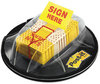 A Picture of product MMM-680HVSH Post-it® Flags Arrow in a Desk Grip Dispenser Page "Sign Here", Yellow, 200 Flags/Dispenser
