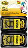 A Picture of product MMM-680NZ2 Post-it® Flags Arrow Message 1" Page "Notarize," Yellow, 50 Flags/Dispenser, 2 Dispensers/Pack