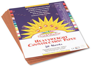 SunWorks® Construction Paper,  58 lbs., 9 x 12, Light Brown, 50 Sheets/Pack