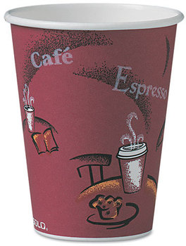 SOLO® Cup Company Paper Hot Drink Cups in Bistro® Design, Paper, 12oz, 300/Carton