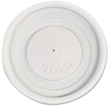 SOLO® Cup Company Polystyrene Plastic Vented Hot Cup Lids, 4oz Cups, White, 100/Pack, 10 Packs/Carton