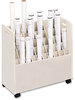 A Picture of product SAF-3083 Safco® Laminate Mobile Roll Files 50 Compartments, 30.25w x 15.75d 29.25h, Putty