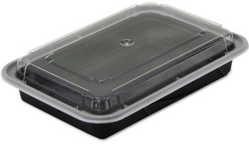 Pactiv VERSAtainer® Containers, Black/Clear, 28oz, 7 1/4 x 5 x 1 1/2, 150/Carton