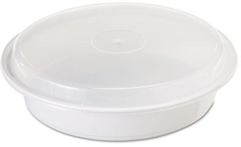 Pactiv VERSAtainer® Containers, 1-Comp, Black/Clear, 48oz, 9" Dia., 150/Case
