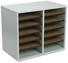 A Picture of product SAF-9420GR Safco® Wood Adjustable Organizer,  12 Sections, 19 5/8 x 11 7/8 x 16 1/8, Gray