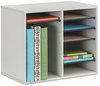 A Picture of product SAF-9420GR Safco® Wood Adjustable Organizer,  12 Sections, 19 5/8 x 11 7/8 x 16 1/8, Gray