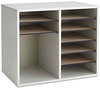 A Picture of product SAF-9420GR Safco® Wood Adjustable Organizer,  12 Sections, 19 5/8 x 11 7/8 x 16 1/8, Gray