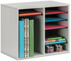 A Picture of product SAF-9420GR Safco® Wood Adjustable Organizer,  12 Sections, 19 5/8 x 11 7/8 x 16 1/8, Gray