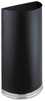Safco® Half-Round Receptacle,  Half-Round, Steel, 12.5gal, Black