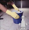 A Picture of product 280-307 Gloves.  Flock Lined Latex.  X-Large Size.  18 Mil Thick.  Yellow Color.