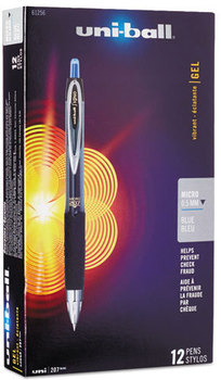 uni-ball® Signo 207™ Retractable Gel Pen,  Blue Ink, Micro Fine, Dozen