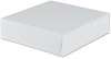 A Picture of product 251-108 SCT® White Non-Window Bakery Box,  9w x 9d x 2 1/2h, White, 250/Carton