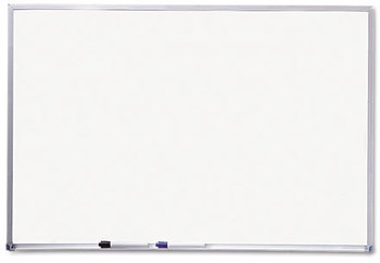 Mead® Dry Erase Board with Aluminum Frame, Melamine Surface, 72 x 48, Silver Aluminum Frame