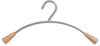A Picture of product ABA-PMCIN6 Alba™ Metal and Wood Coat Hangers 16.8", Metallic Gray/Mahogany, 6/Set
