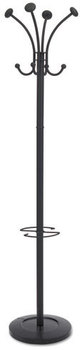 Alba™ Viena Coat Stand Eight Knobs, Steel, 16w x 16d 70.5h, Black