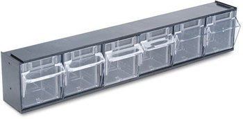 deflecto® Tilt Bin™ Horizontal Interlocking Storage System,  23 5/8 x 3 5/8 x 4 1/2, Black