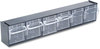 A Picture of product DEF-20604OP deflecto® Tilt Bin™ Horizontal Interlocking Storage System,  23 5/8 x 3 5/8 x 4 1/2, Black