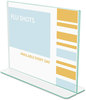 A Picture of product DEF-5991890 deflecto® Superior Image® Premium Green Edge Sign Holder,  Acrylic, 11 x 8 1/2, Clear