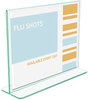 A Picture of product DEF-5991890 deflecto® Superior Image® Premium Green Edge Sign Holder,  Acrylic, 11 x 8 1/2, Clear