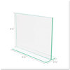 A Picture of product DEF-5991890 deflecto® Superior Image® Premium Green Edge Sign Holder,  Acrylic, 11 x 8 1/2, Clear