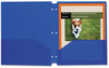 A Picture of product CLI-32935 C-Line® Two-Pocket Heavyweight Poly Portfolio Folder with Three-Hole Punch,  Letter, Blue, 25/BX