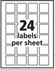 A Picture of product AVE-22805 Avery® Square Labels with Sure Feed® Technology and TrueBlock, 1.5 x White, 600/Pack