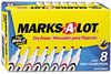A Picture of product AVE-24411 Avery® MARKS A LOT® Desk-Style Dry Erase Marker Broad Chisel Tip, Assorted Colors, 8/Set (24411)