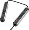 A Picture of product FEL-99082 Fellowes® Ten-Outlet Metal Split Surge Protector 10 AC Outlets, 6 ft Cord, 1,250 J, Black/Silver