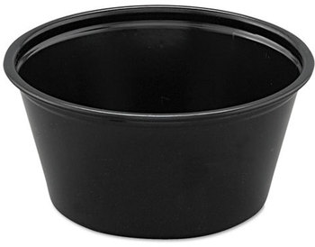 SOLO® Cup Company Polystyrene Portion Cups, 2oz, Black, 250/Bag, 10 Bags/Carton