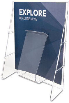 deflecto® Stand Tall® Literature Holder,  9-1/8w x 2-3/4d x 11-3/4h, Clear