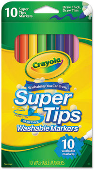 Crayola® Washable Super Tip Markers, Assorted, 10/Pack