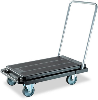 deflecto® Heavy-Duty Platform Cart, 500lb Capacity, 20 9/10w x 32 5/8d x 9h, Black