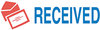 A Picture of product COS-035537 ACCUSTAMP2® Pre-Inked Shutter Stamp with Microban®,  Red/Blue, RECEIVED, 1 5/8 x 1/2