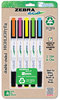 A Picture of product ZEB-75005 Zebra Eco Zebrite Double-Ended Highlighters,  Chisel/Fine Point Tip, 5/Set