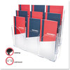 A Picture of product DEF-47631 deflecto® Three-Tier Document Organizer with Dividers,  13-3/8w x 3-1/2d x 11-1/2h, Clear
