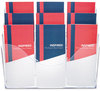 A Picture of product DEF-47631 deflecto® Three-Tier Document Organizer with Dividers,  13-3/8w x 3-1/2d x 11-1/2h, Clear