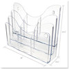 A Picture of product DEF-47631 deflecto® Three-Tier Document Organizer with Dividers,  13-3/8w x 3-1/2d x 11-1/2h, Clear