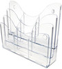 A Picture of product DEF-47631 deflecto® Three-Tier Document Organizer with Dividers,  13-3/8w x 3-1/2d x 11-1/2h, Clear