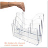 A Picture of product DEF-47631 deflecto® Three-Tier Document Organizer with Dividers,  13-3/8w x 3-1/2d x 11-1/2h, Clear