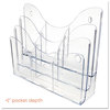 A Picture of product DEF-47631 deflecto® Three-Tier Document Organizer with Dividers,  13-3/8w x 3-1/2d x 11-1/2h, Clear