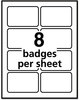 A Picture of product AVE-5895 Avery® Flexible Adhesive Name Badge Labels 3.38 x 2.33, White/Blue Border, 400/Box