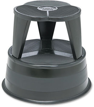 Cramer® Kik-Step® Stool, 16 dia. x 14 1/4h, to 350lb, Black