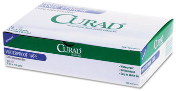 Curad® Waterproof Tape,  1" x 10yds, White, 12/Box