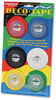 A Picture of product CHA-DEC001 Chartpak® Deco Bright Decorative Tape,  1/8" x 324", Red/Black/Blue/Green/Yellow, 6/Pack